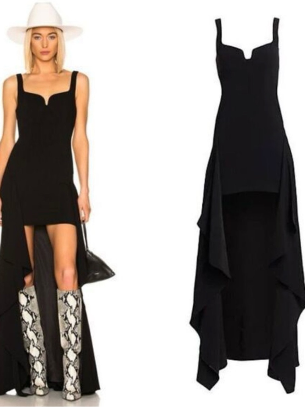 Cinq à Sept $695 Lottie Black High Low Midi Gown • Size 2
• NWT evening gown